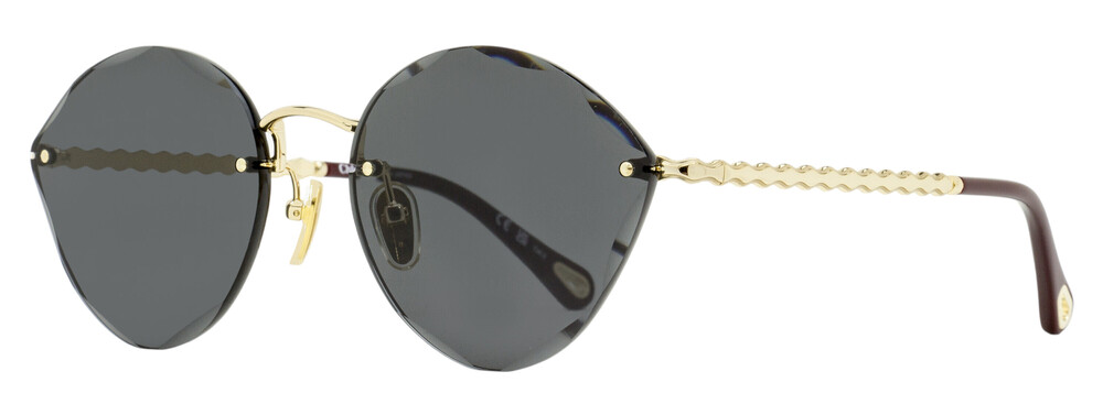 Chloe Beveled Rimless Sunglasses CH0253S 001 Gold/Bordeaux 58mm